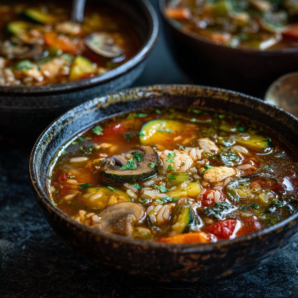 Healthy Chicken Vegetable Rice Soup