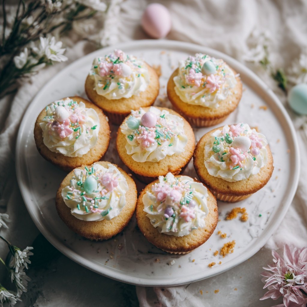 Spring Vanilla Cupcakes With Buttercream