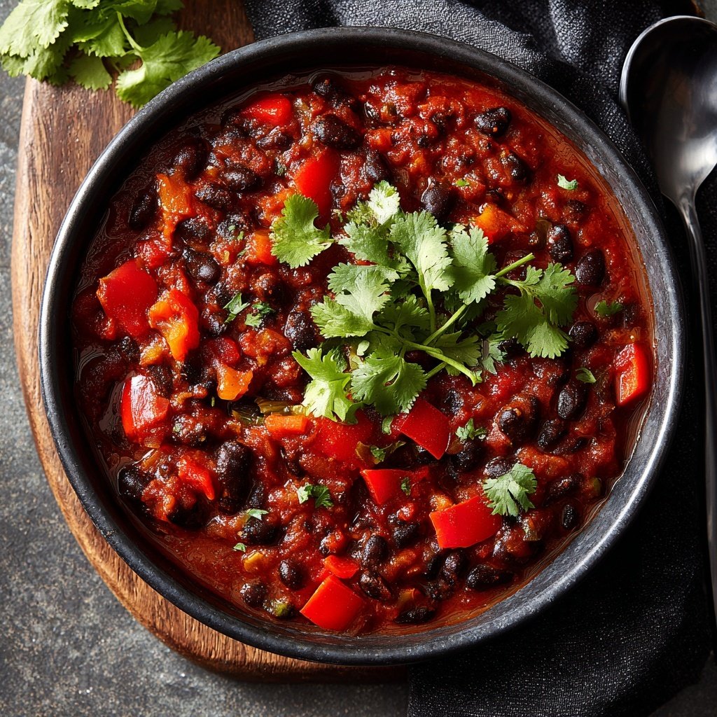 Healthy Crockpot Black Bean Chili