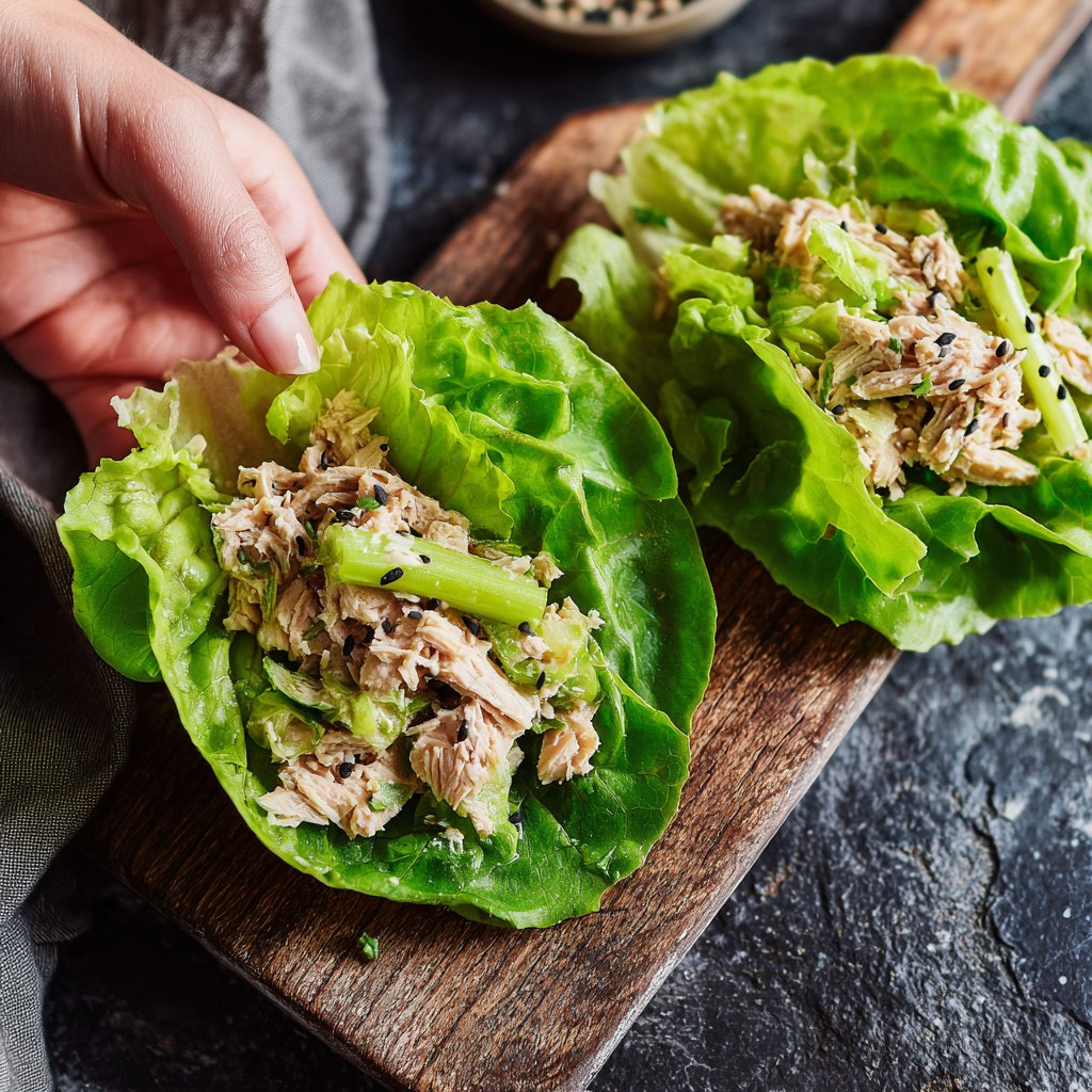 Simple Tuna Salad Lettuce Wrap Lunch