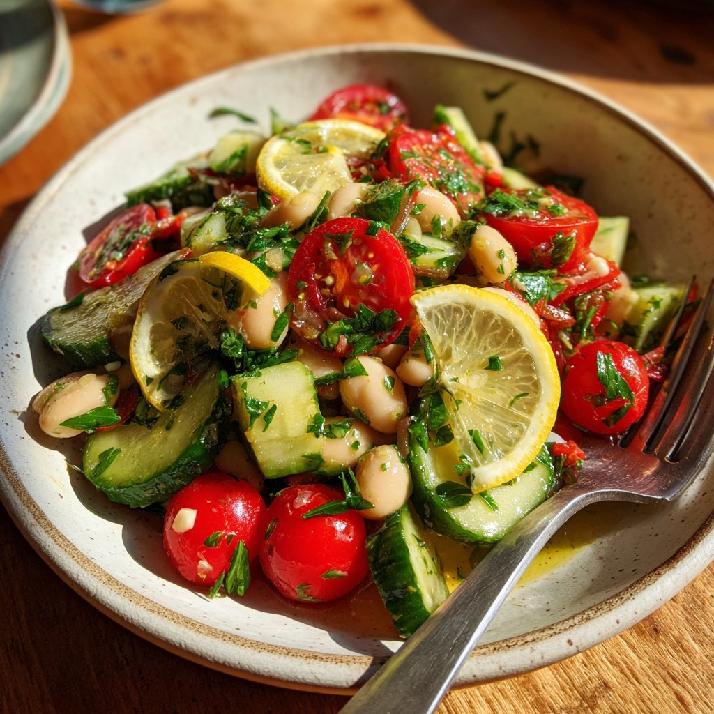 Healthy Lunch White Bean Lemon Salad