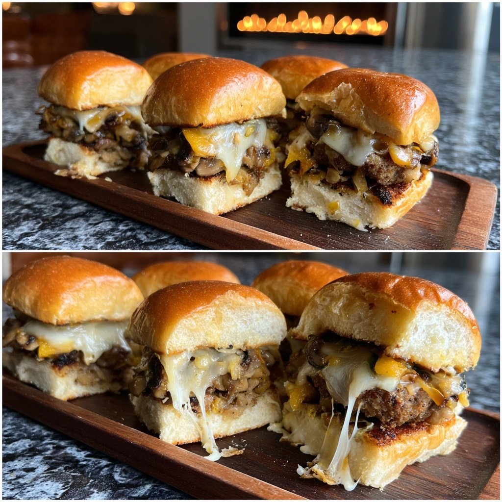 Easy Slider Mushroom Swiss Veggie Sliders