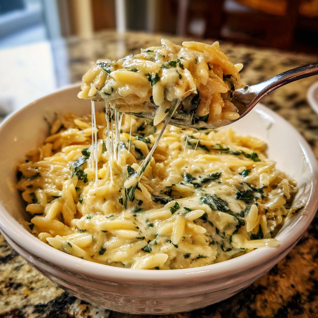 Creamy Spinach Parmesan Orzo