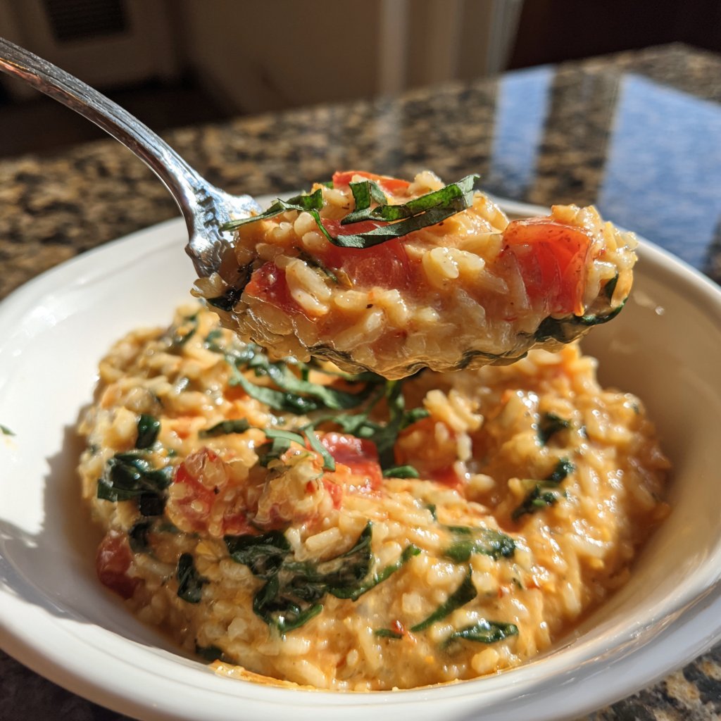 Creamy Spinach Tomato Rice