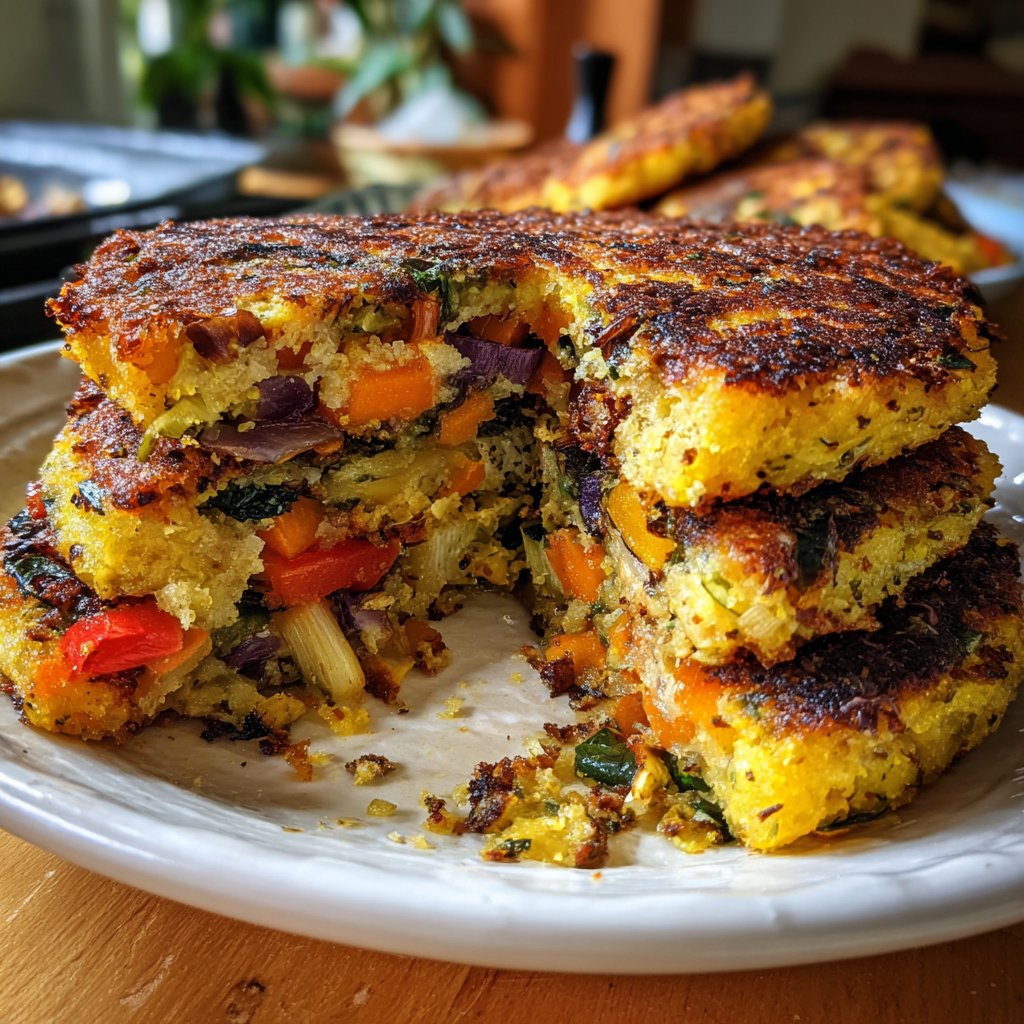 Crispy Polenta Veggie Cakes