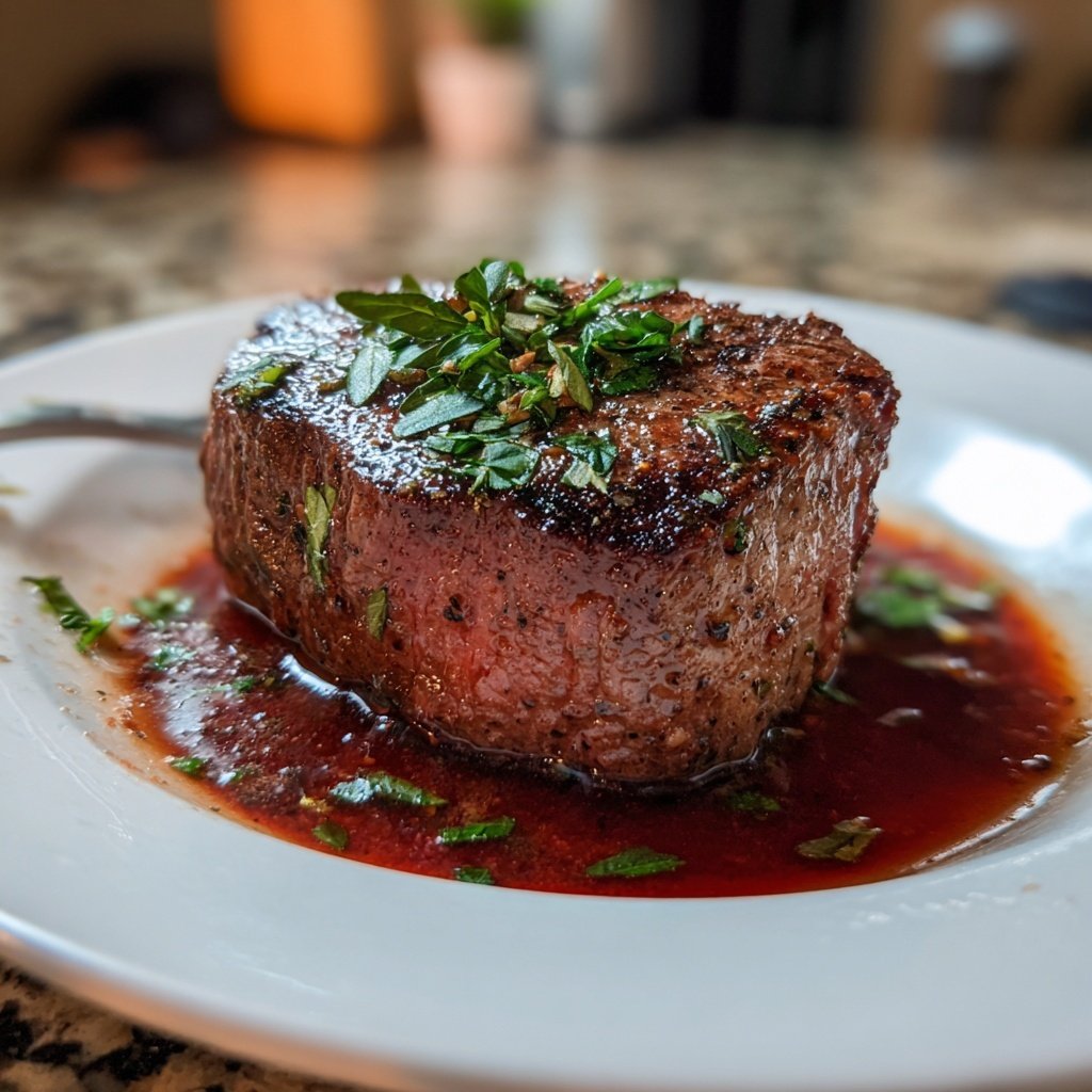 Romantic Filet Mignon with Red Wine Sauce