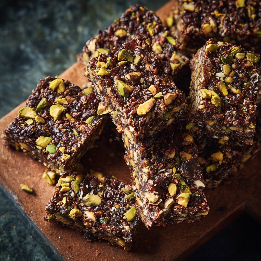 Chocolate Pistachio Energy Squares
