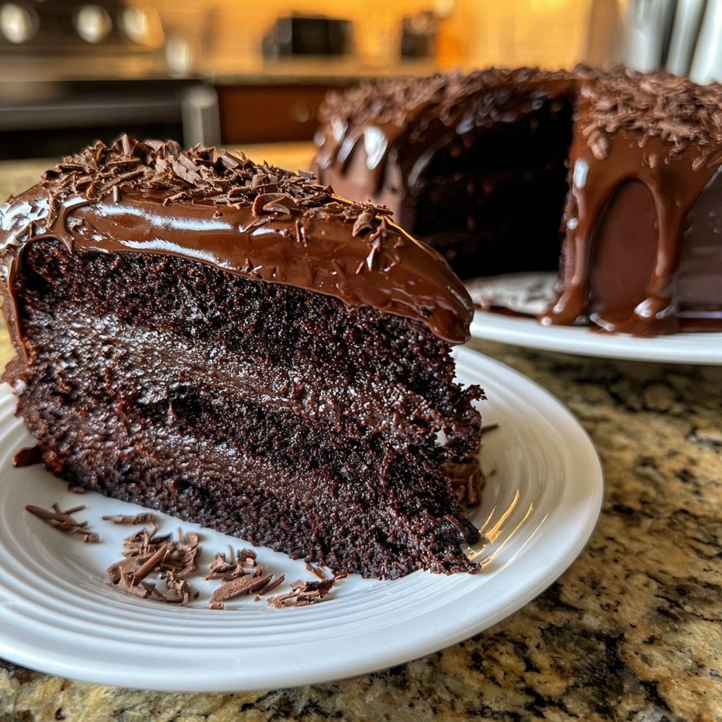 Moist Chocolate Cake With Rich Ganache