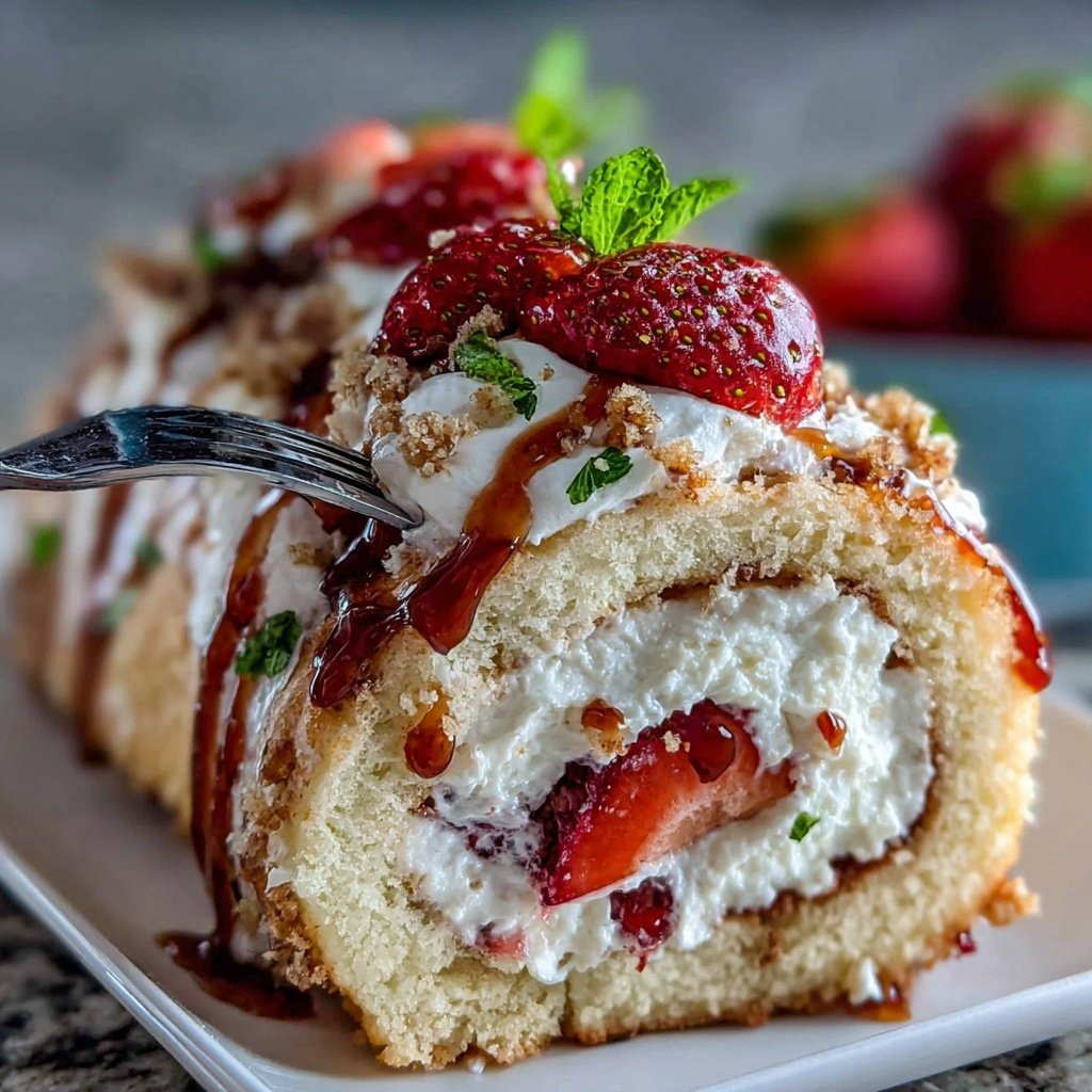 Strawberry Shortcake Roll Cake