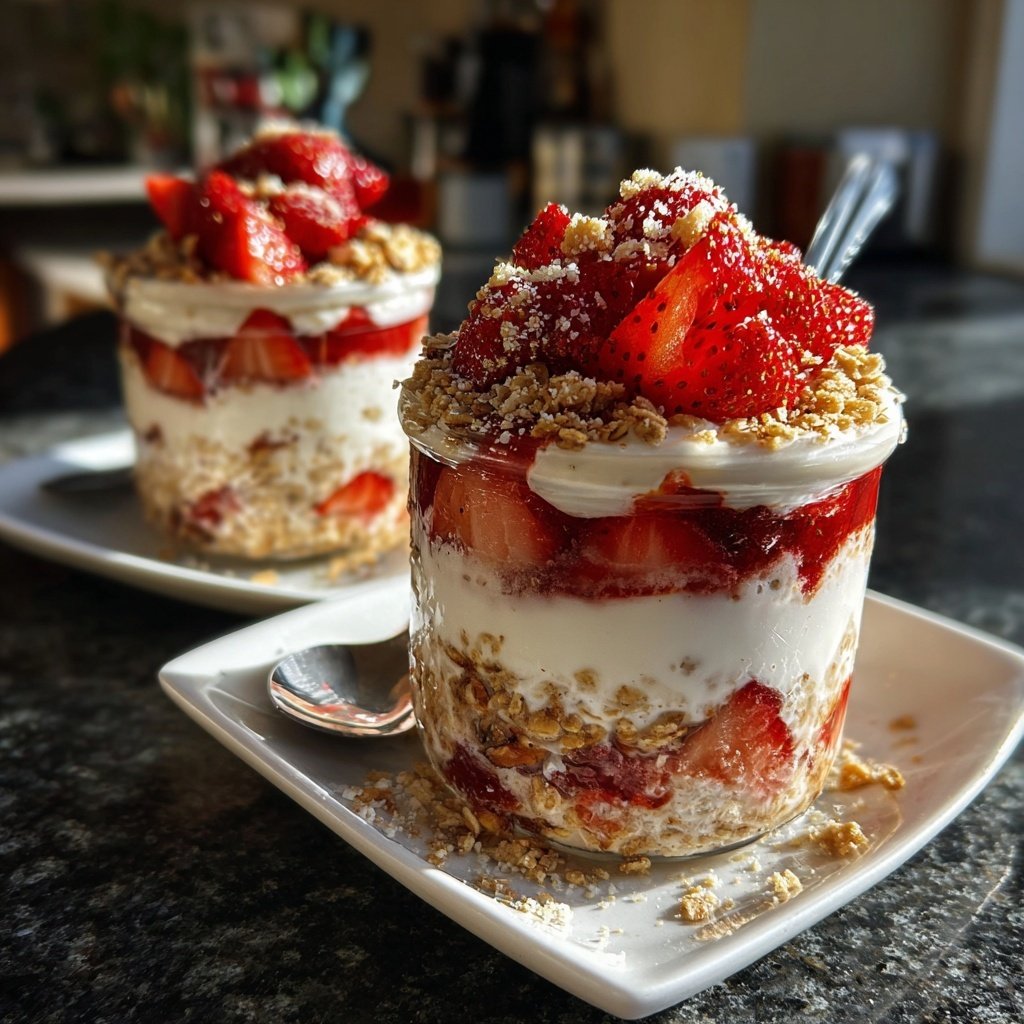 Strawberry Cheesecake Overnight Oats Meal Prep